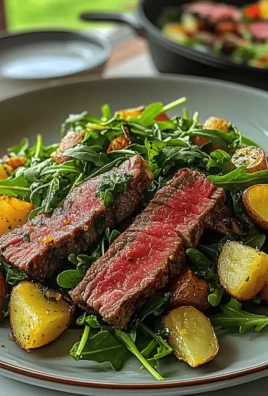 Arugula Skirt Steak Salad with Crispy Potatoes