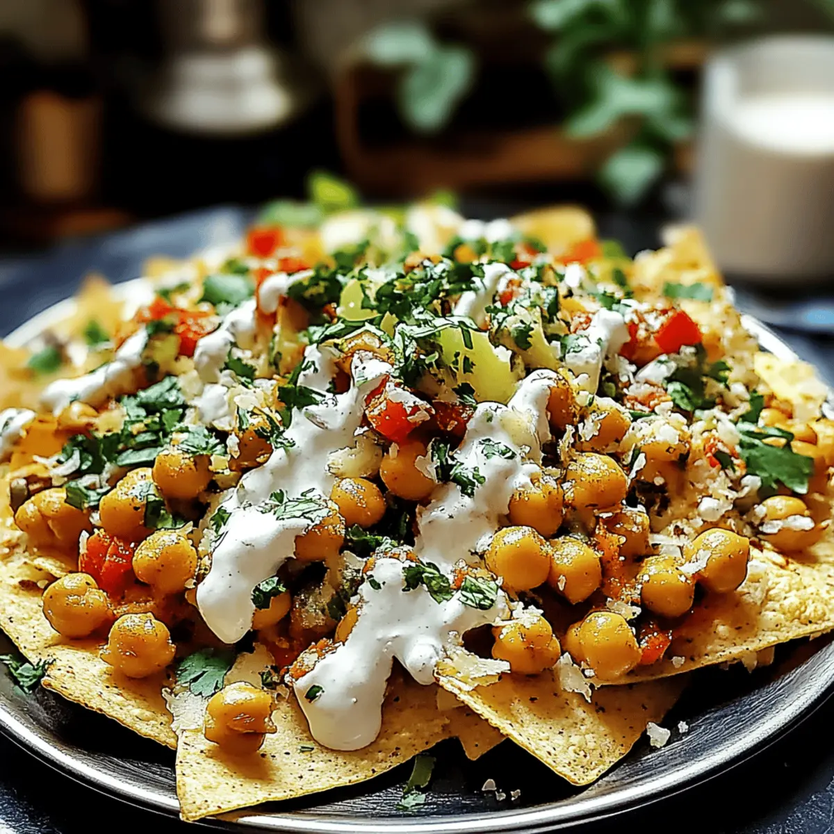 Indian Nachos with Curried Chickpeas and Cheese