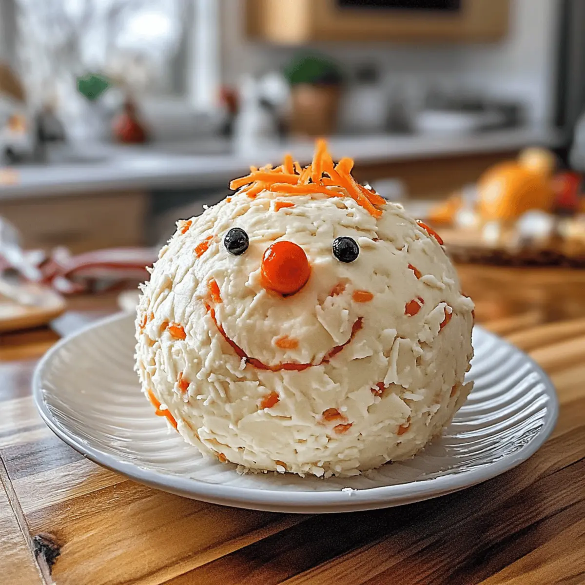 Easy Snowman Cheese Ball