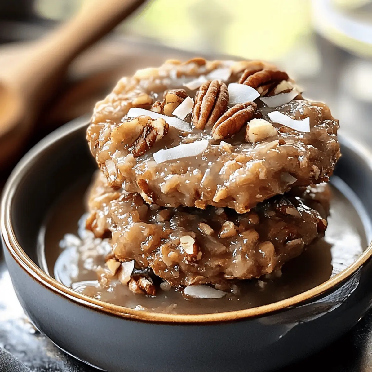 No Bake Coconut Pecan Praline Cookies