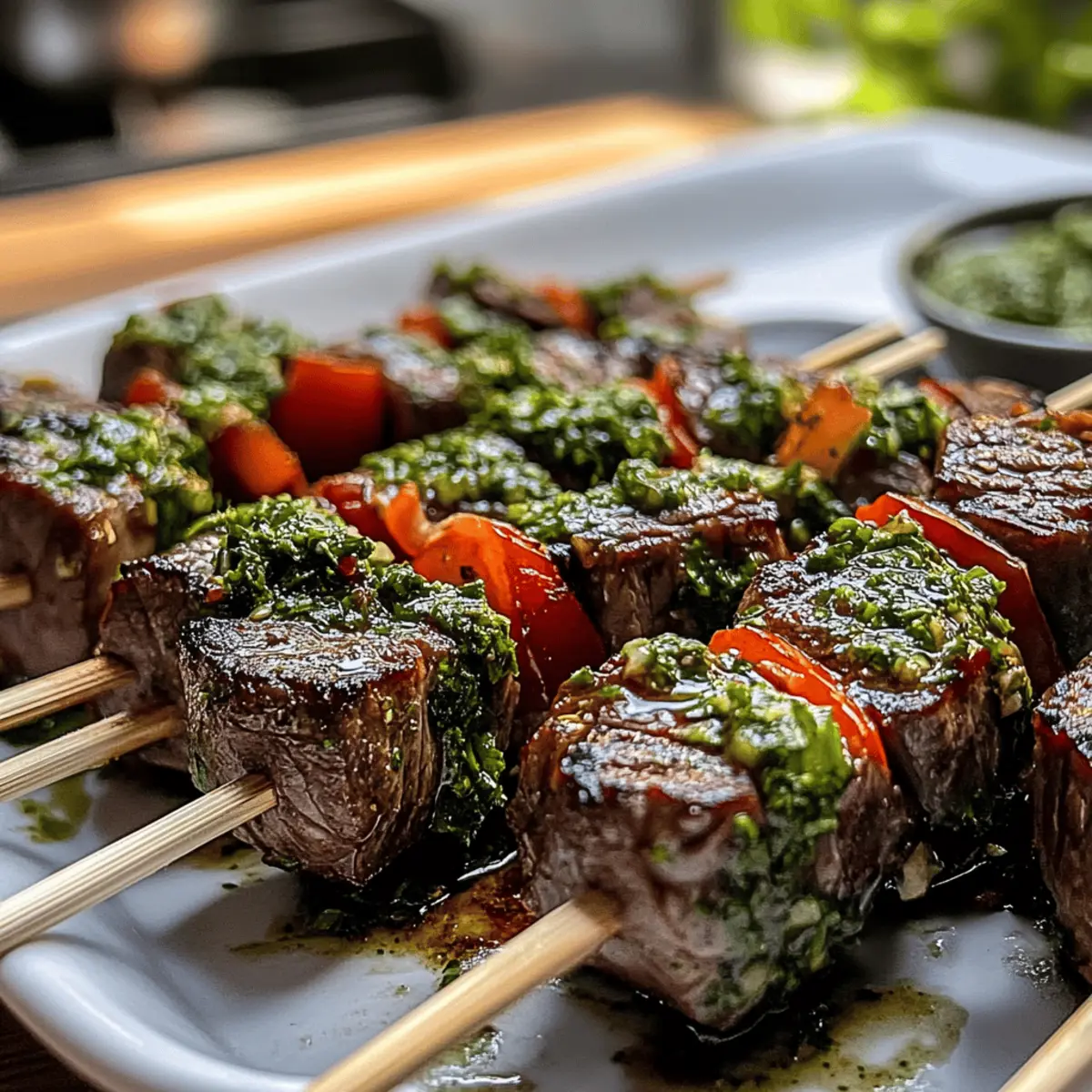 Chimichurri Steak Skewers
