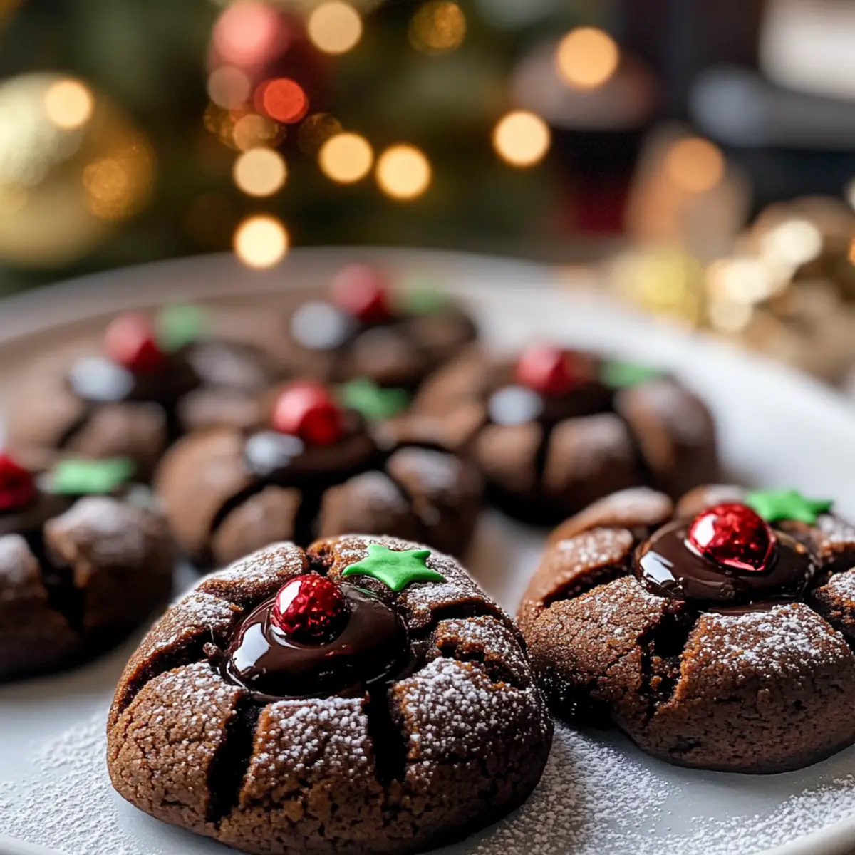 Chocolate Thumbprint Christmas Cookies