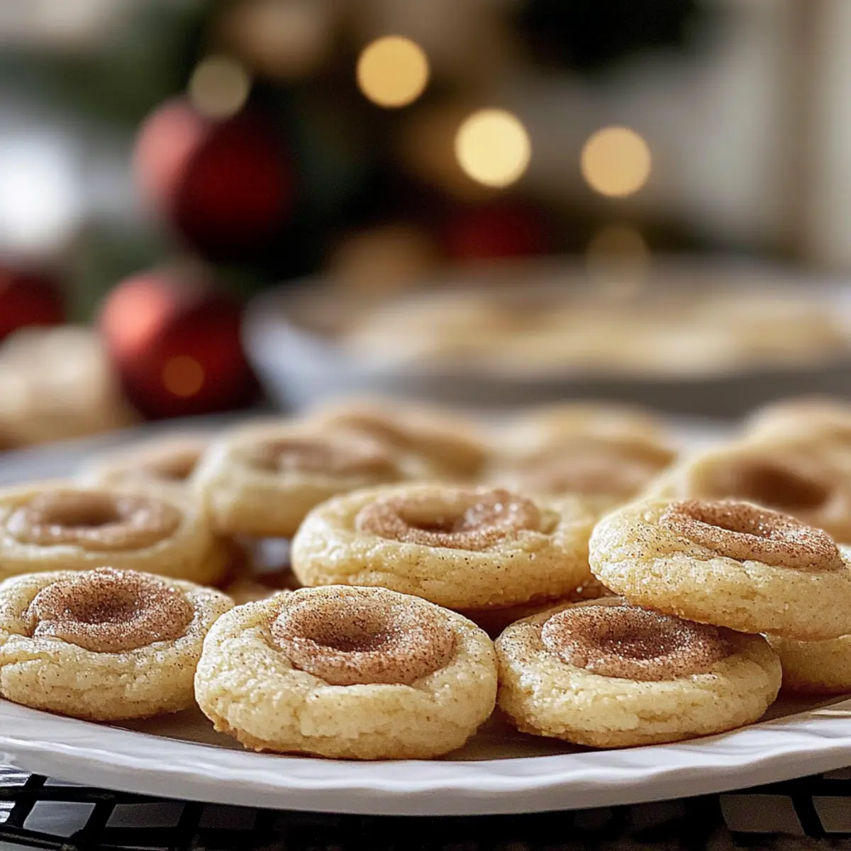 Eggnog Snickerdoodle Thumbprint Cookies