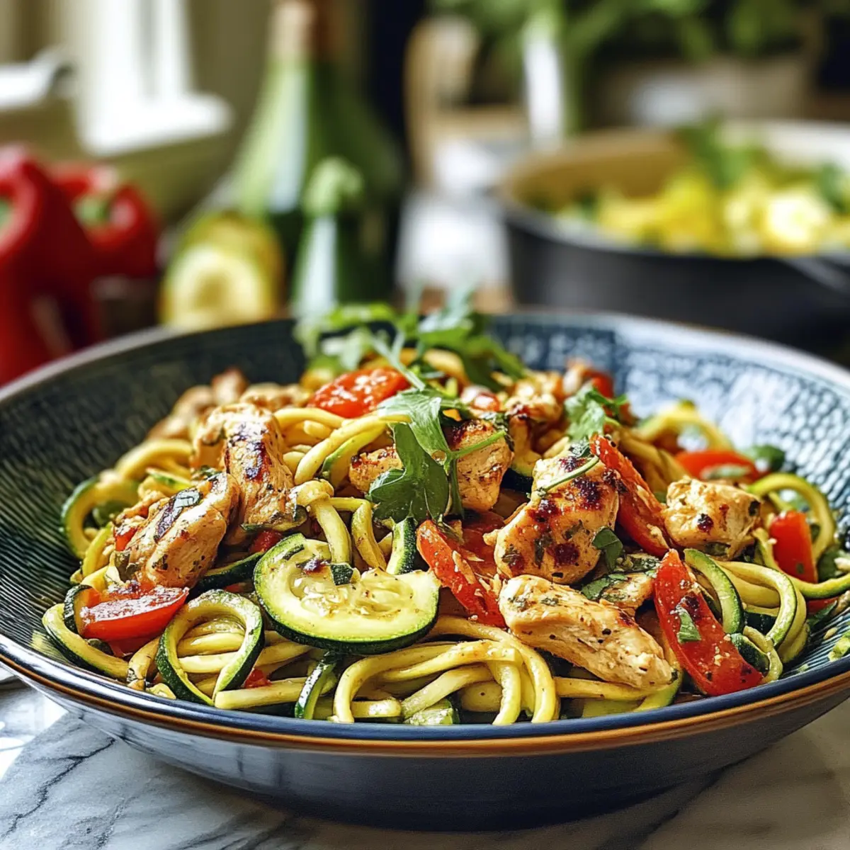 Greek Chicken Zucchini Noodles
