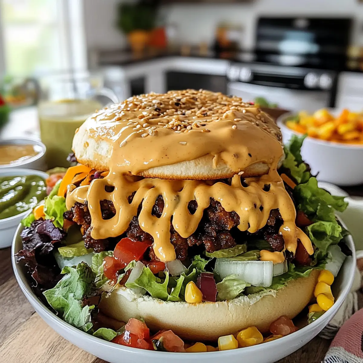 Loaded Burger Bowls with Special Sauce