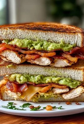 Loaded Chicken Club Sandwich with Crispy Bacon and Avocado Ranch Spread