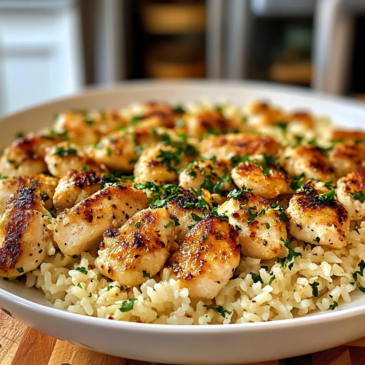 Chicken Scampi with Garlic Parmesan Rice