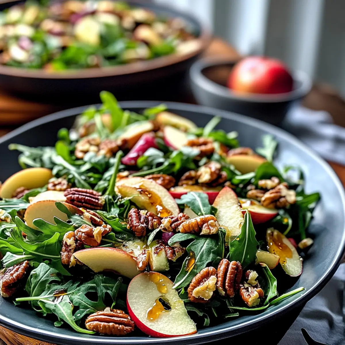 Apple Arugula Salad with Maple Pecans