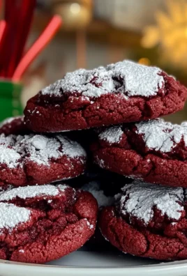 Fudgy Red Velvet Crinkle Christmas Cookies