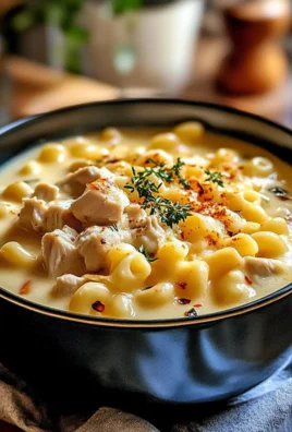 Cozy Creamy Chicken Macaroni Cheese Soup